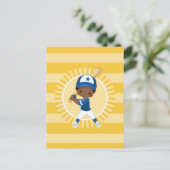 Baseballspieler - Afroamerikanischer Junge Postkarte (Stehend Vorderseite)