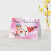 Baseballspieler am Valentinstag Karte (Gelbe Blume)