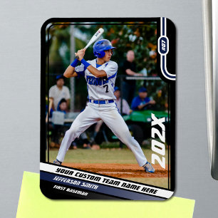 Baseballspieler Benutzerdefiniert Blau Magnet