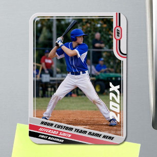 Baseballspieler Benutzerdefiniert Rot Magnet