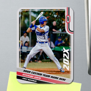 Baseballspieler Benutzerdefiniert Rot Magnet