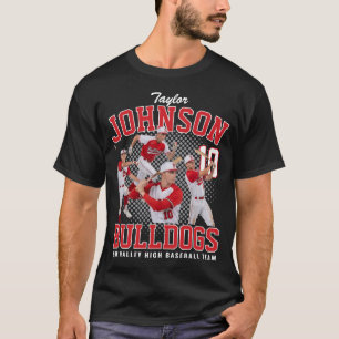 Baseballspieler Benutzerdefiniertes Foto Retro Boo T-Shirt