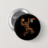 Baseballspieler Bigfoot Lustiger Sasquatch Bball Button (Vorne & Hinten)