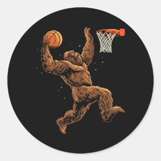 Baseballspieler Bigfoot Lustiger Sasquatch Bball Runder Aufkleber