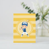 Baseballspieler - Blonder Junge Postkarte (Stehend Vorderseite)