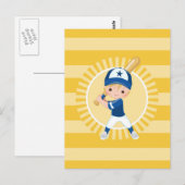 Baseballspieler - Blonder Junge Postkarte (Vorne/Hinten)