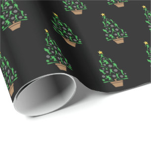 Baseballspieler-Christbaum Geschenkpapier