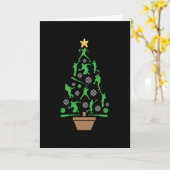 Baseballspieler-Christbaum Karte (Gelbe Blume)