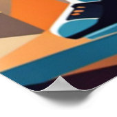 Baseballspieler-Cubist-Poster Poster (Ecke)