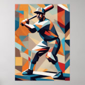 Baseballspieler-Cubist-Poster Poster (Vorne)