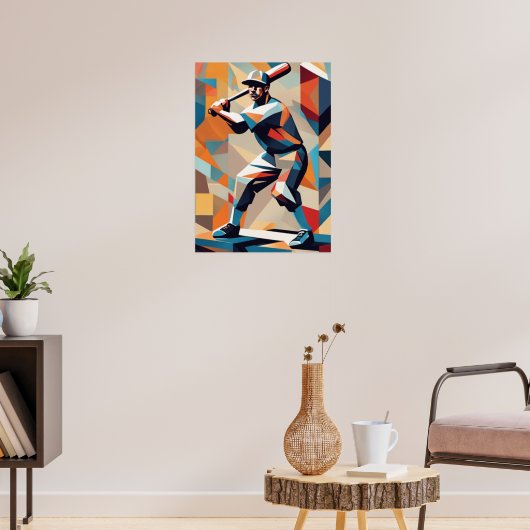 Baseballspieler-Cubist-Poster Poster (Wohnzimmer 3)