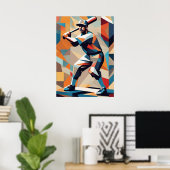 Baseballspieler-Cubist-Poster Poster (Heimbüro)