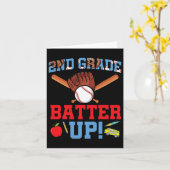 Baseballspieler der zweiten Klasse erster Schultag Karte (Gelbe Blume)