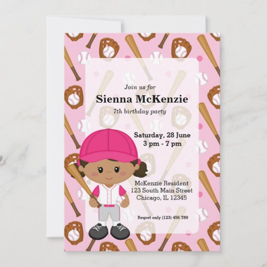 Baseballspieler Einladung (Vorderseite)