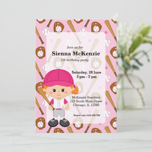 Baseballspieler Einladung (Stehend Vorderseite)