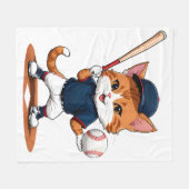 Baseballspieler Fleecedecke (Vorderseite (Horizontal))
