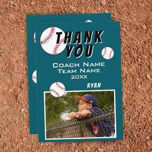Baseballspieler-Foto-Dankeschön-Trainer-Karte Dankeskarte