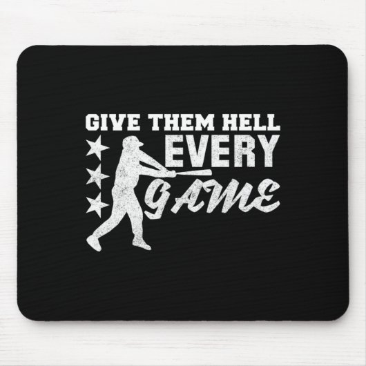 Baseballspieler geben jedem Design die Hölle Mousepad (Vorne)