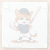 Baseballspieler Glasuntersetzer (Rückseite)