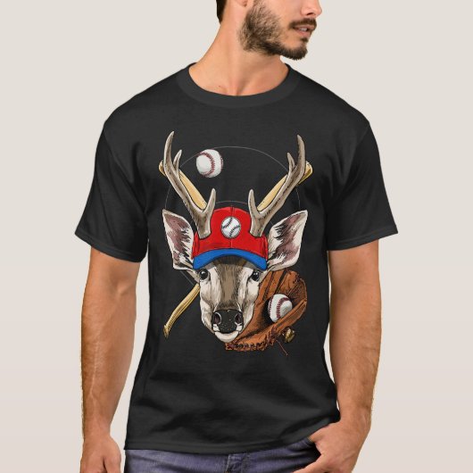 Baseballspieler Hirsch Pitcher Catcher Baseball Tr T-Shirt (Vorderseite)
