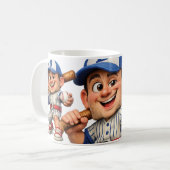 Baseballspieler Humor Kaffeetasse (Vorderseite Links)