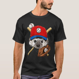 Baseballspieler Igel Pitcher Fänger Baseball T-Shirt