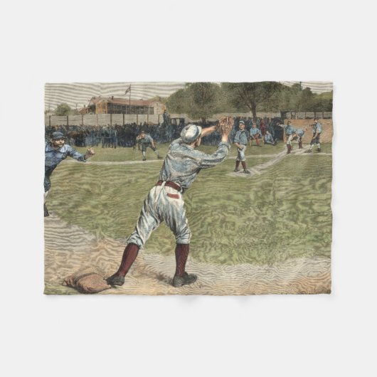 Baseballspieler in zweiter Base ausgeworfen Fleecedecke (Vorderseite (Horizontal))