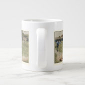 Baseballspieler in zweiter Base ausgeworfen Jumbo-Tasse (Rückseite)