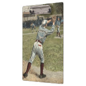 Baseballspieler in zweiter Base ausgeworfen Klemmbrett (Links)