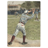 Baseballspieler in zweiter Base ausgeworfen Klemmbrett (Rückseite)