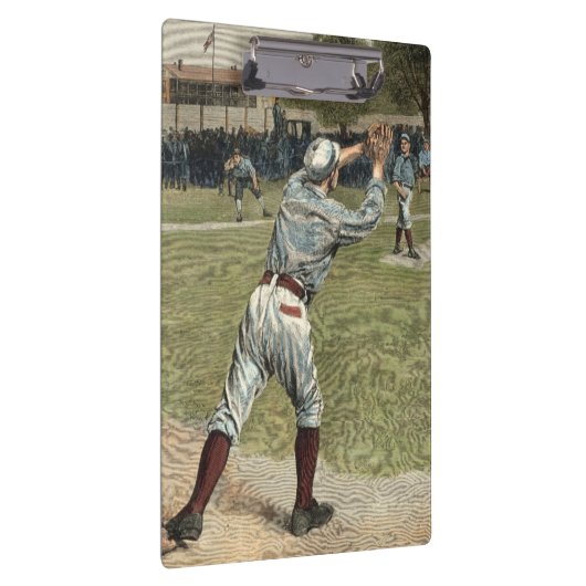 Baseballspieler in zweiter Base ausgeworfen Klemmbrett (Rechts)