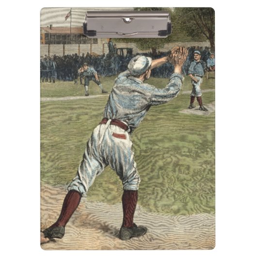 Baseballspieler in zweiter Base ausgeworfen Klemmbrett (Vorderseite)