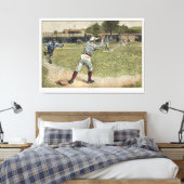 Baseballspieler in zweiter Base ausgeworfen Leinwanddruck (Insitu (Schlafzimmer))