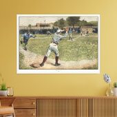 Baseballspieler in zweiter Base ausgeworfen Leinwanddruck (Insitu (Wohnzimmer))