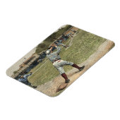 Baseballspieler in zweiter Base ausgeworfen Magnet (Linke Seite)