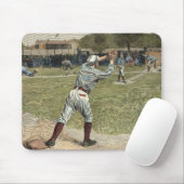 Baseballspieler in zweiter Base ausgeworfen Mousepad (Mit Mouse)