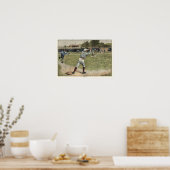 Baseballspieler in zweiter Base ausgeworfen Poster (Küche)