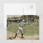 Baseballspieler in zweiter Base ausgeworfen Postkarte (Vorne/Hinten)