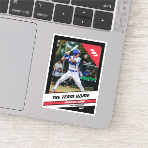 Baseballspieler individuell geschenkt Schwarz Weiß Aufkleber
