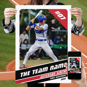 Baseballspieler individuell gestaltbares Geschenk Poster