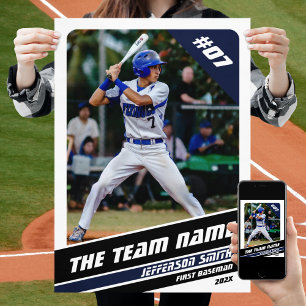 Baseballspieler individuell gestaltbares Geschenk Poster
