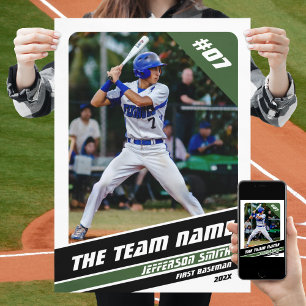 Baseballspieler individuell gestaltbares Geschenk Poster