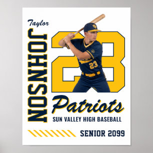 Baseballspieler individuell gestaltetes Foto-Triko Poster