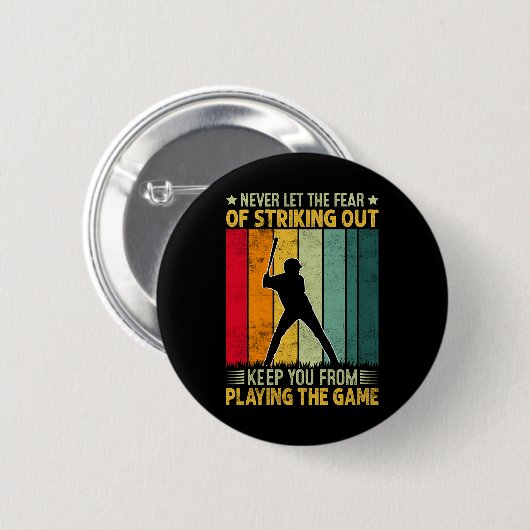 Baseballspieler-Motivation Button (Vorne & Hinten)