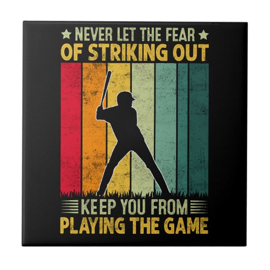 Baseballspieler-Motivation Fliese (Vorderseite)