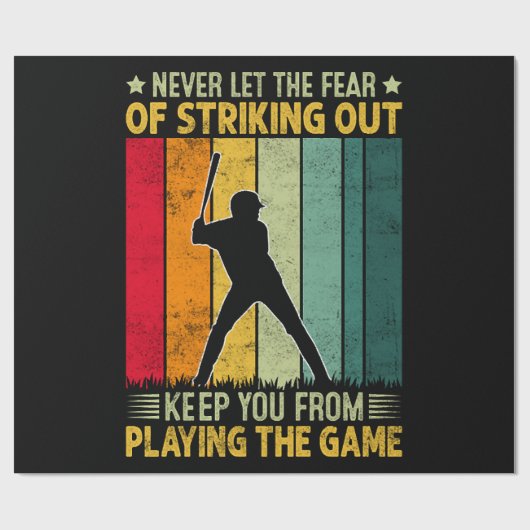 Baseballspieler-Motivation Geschenkpapier (Flach)