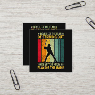 Baseballspieler-Motivation Quadratische Visitenkarte