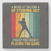 Baseballspieler-Motivation Steinuntersetzer (Vorderseite)