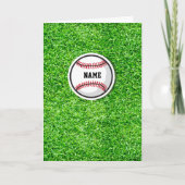 Baseballspieler NAME Ball Grünes Gras Karte (Vorderseite)