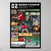 Baseballspieler Name Nummer 13 Fotocollage Poster (Vorne)